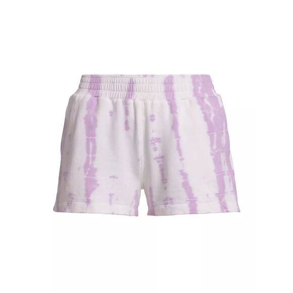 Monrow Supersoft Fleece Painter Tie Dye Ex-Boyfriend Shorts Size Small Neon Viol - Picture 1 of 7